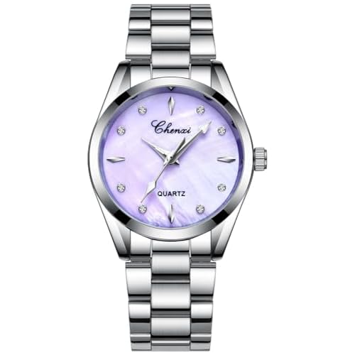 CHENXI Fashion Women Watches Diamond Rhinestone Wrist Quartz Watch for Ladys Purple