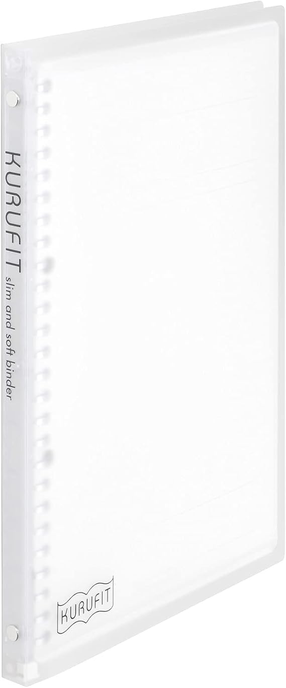 Maruman KURUFIT 26-Ring Binder, Holds 120 Sheets, B5, 7.17"x10.12", Clear | Colorful Flexible Translucent Cover, For School & Office Loose-Leaf Paper Organization, Made in Japan