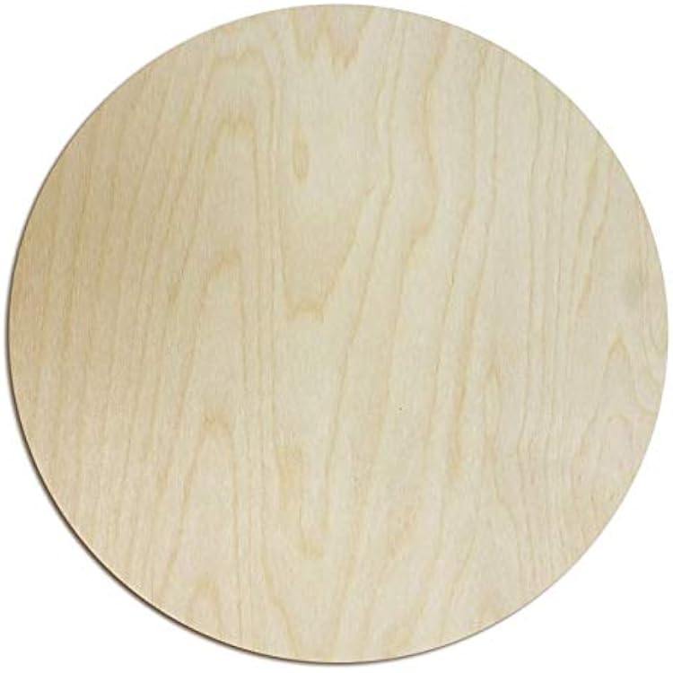 Pack of 5 Maple Wooden Circles for crafts 4,5,7,10,12 and wood circles 18 inch Value Pack Available. Unfinished Blank Rounds Wooden Cutouts for Crafts, Door Hanger, or Wood Burning