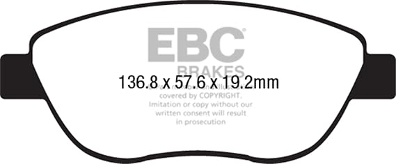 EBC Brakes Redstuff 3000 Series Sport Brake Pad Set DP32212C to Fit FIAT