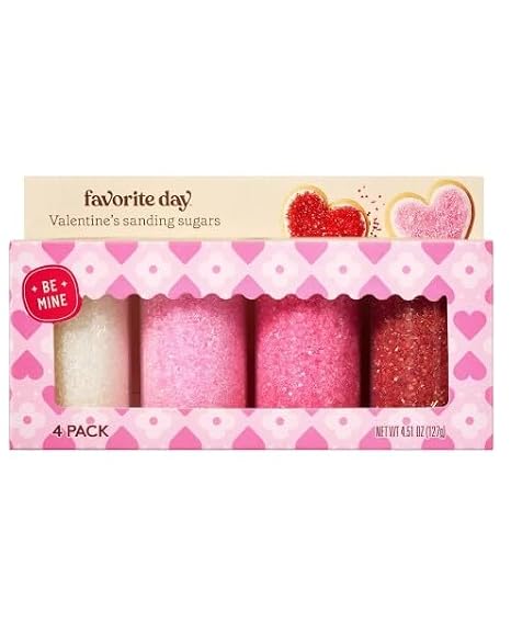 Valentine's Sanding Sugar Sprinkles, 4 Count, 4.51oz Pack, TT-BOX Theme