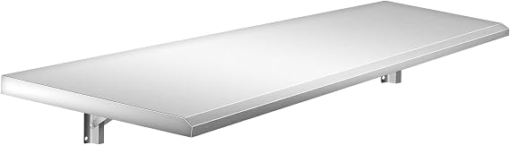Concession Shelf 72L x 12W Inch, Stainless Steel Drop Down Folding Serving Food Shelf Stand Serving for Concession Windows