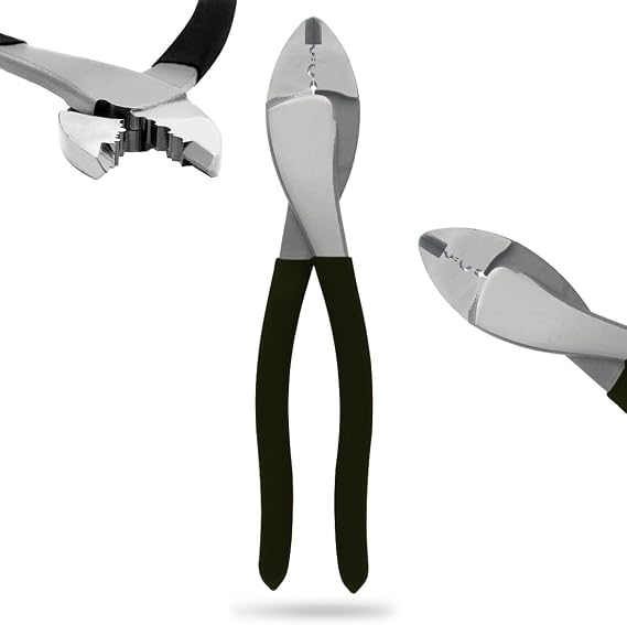 8-Inch Wire Crimping Tool | Electrician's Terminal Crimp Pliers with Cutter are Designed for Insulated and Non-Insulated Connections | Forged from High Stainless Steel | Laser Heat-Treated