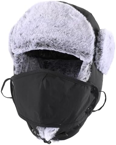 Connectyle Trapper Hat for Men Women Faux Fur Trooper Trapper Winter Hat with Ear Flaps Waterproof Ushanka Hunting Hats