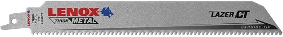 Lenox Tools 2014224 9" 8TPI LAZER Ct 9108RCT Reciprocating Saw Blade 1PK
