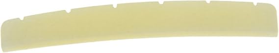 KAISH Curved 42mm Unbleached Pure Bone Nut Guitar Slotted Bone Nut for Strat/Tele 42x3.2mm