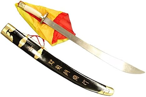 Traditional Kung Fu Broadsword with Black Scabbard for Wushu, Tai Chi, Shaolin, Martial Arts Weapon. Tds010
