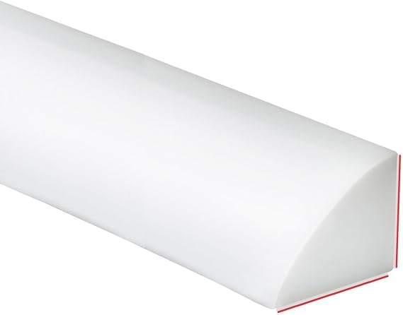 Duzzy 98 Inch Flexible Quarter Round Molding, Peel and Stick Silicone Rubber Trim Suitable for Shower Pans Gap and the Base of Staircase