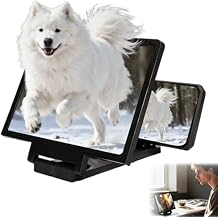 3D HD Big Screen Phone Magnifier, New Cell Phone Screen Magnifier, Foldable Design Screen Version for Movies and Videos, Lightweight Phones Magnifying Screen, Compatible with All Phones (White)