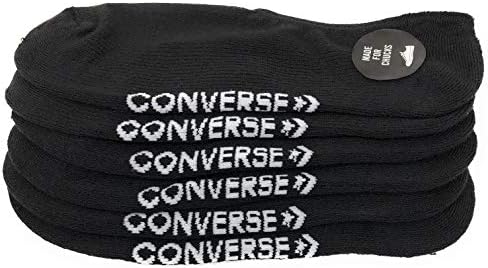 Converse Mens 3 Pack Half Cushion Ultra Low Socks No Show Made For Chucks Shoe Size 6-12 Black