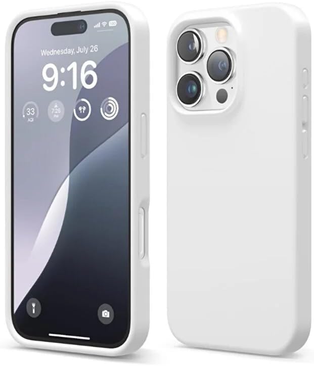 iPhone 13 Pro Max ile Uyumlu İçi Kadife Lansman Silikon Kılıf – Kamera Korumalı, Darbe Emici, Premium Yumuşak Kapak Beyaz