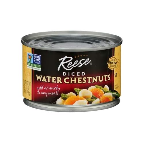 Reese Diced Water Chestnuts, Certified Kosher, 8 Oz Can Pack Of 24, 192 Oz