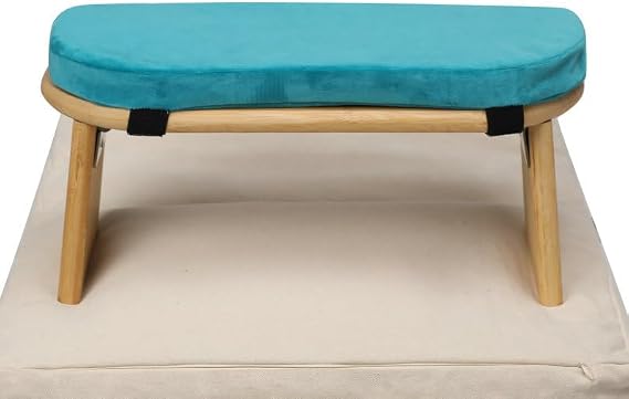 Meditation Bench with Meditation Cushion Meditation Stool Set,Folding Yoga Stool, Sturdy Prayer Bench,Comfortable for Kneeling or Sitting