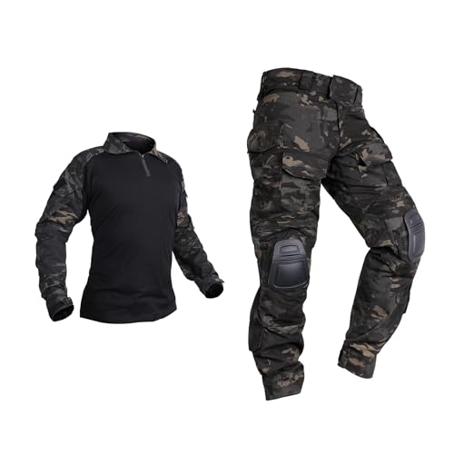 G3 Combat Uniform Tactical Camo Clothing with Knee Pad & Elbow Pads Military BDU Pants and Shirts Set