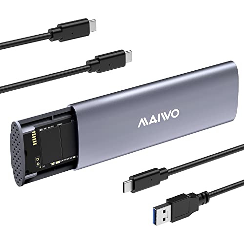 INDMEM M.2 NVME NGFF SSD Enclosure Adapter,USB C 3.1 Gen 2 10Gbps or Thunderbolt 3, 6Gbps SATA PCIe M-KeyBM Key, M.2 SSD Reader Support UASP Trim for SSD Size 2230224222602280
