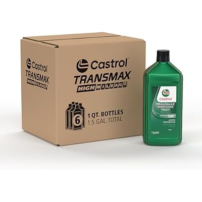Castrol Transmax High Mileage Automatic Transmission Fluid, 1 Quart, Pack of 6