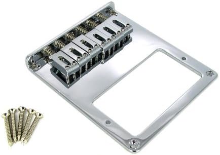 Telecaster(tm)-style Bottom-Loading Chrome Electric Guitar Bridge Plate for Humbucker Pickups