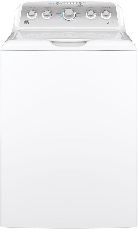 GE GTW500ASNWS Top Loading Washer with Stainless Steel Basket, 4.6 Cu. Ft. Capacity, 13 Cycles, White