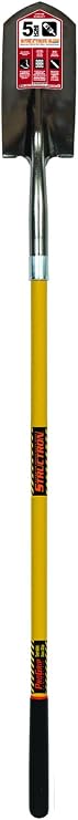 Structron 89185 Clean Out Shovel, 14 Gauge Spring Steel, 5" / Forward Turned Step, PowerCore & PermaGrip, 48" Premium Fiberglass, ProGrip