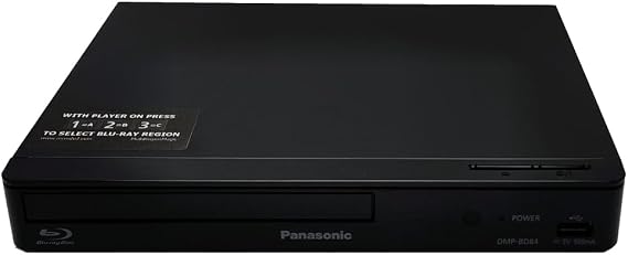 Blu-ray Player Compatible with Panasonic DMP-BD84EB-K Multi-Region, Blu-ray A, B & C and DVD 0-8, DMP-BD84