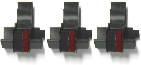Compumatic Calculator Ink Roller Replaces IR40T CP13 EA772R Black/Red, 3-pk
