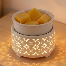EQUSUPRO Ceramic Wax Warmer Candle Warmer- Wax Warmer for Scented Wax, Electric Wax Melt Warmer Fragrance Wax Melter Wax Burner for Home and Office Decor & Gifts (Aurora Petal Pattern)