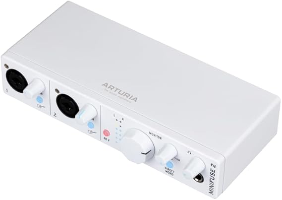 Arturia MiniFuse 2 - Beyaz | Beyaz, 2 giriş, USB-C ses arabirimi, 24-bit/192kHz, Preamp, Yazılım paketi