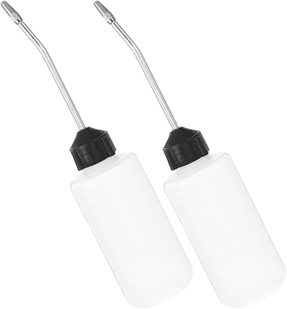 2pcs Sewing Machine Oil Dispenser Bottles 120ml Portable Oil Applicator with Long Angled Spout and Cap for Embroidery Machines Home and Tailor Shops