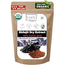 USDA Organic - Shilajit Powder Extract, (3.5 Oz / 100 g) - 99% Fulvic Acid - Full Spectrum Extract | 100% Pure Organic Shilajit - No Fillers | Rich in Fulvic Acid and Trace Minerals By Leafy Organic