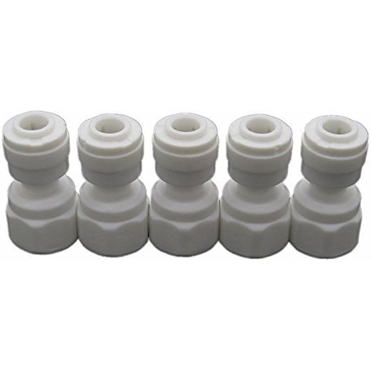 Malida Tube Quick Connect Fitting, 14 Female Thread to 14 o.d. Tube push to connect,for RO System Water Filter Pack of 5