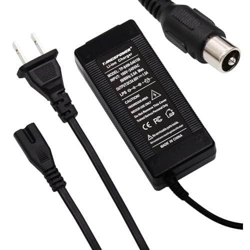 48V Charger Moped Style Charger Output 54.6V 1.5A 48 Volt RCA 10mm Plug for 13S 48v 18Ah Battery Pack 1.5, Amps