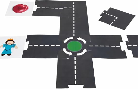 Modular Road Track Set for Bee-Bot and Blue-Bot - Build a Different Track Every Lesson - 29 Snap-Together Pieces (25 Road + 4 End) - PreK-K STEM Coding Accessory (Robotics Sold Separately)
