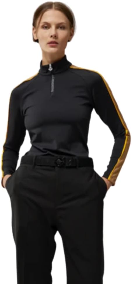 J Lindeberg Womens Kora 1/4 Zip Mid Layer Golf Pullover - Black S