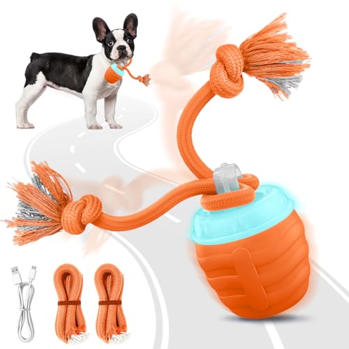 Interactive Dog Toys - Motion Activated Balls for MediumLarge Dogs, Automatic Moving Dogs Toy for Boredom, Interactive Dog Ball to Keep Them BusyLight Orange