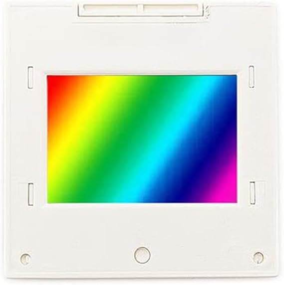 Physical Spectral Transmission Experiment Holographic Diffraction Grating PET, Rainbow-Symphony Diffraction Grating Slides, Linear(600lines/mm)
