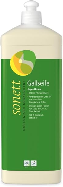 Sonett Gall Soap: for Versatile Stain Removal with Organic Plant Oil soap 100% Biodegradable 1 Litre