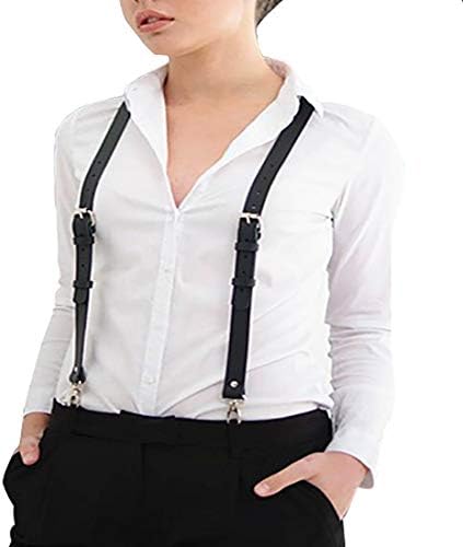 Womens Punk Waist Belt Body Chain Faux Leather Harness Adjustable with Buckles and O-RingsSS-03
