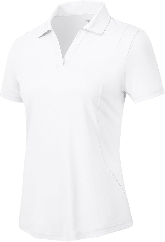 YSENTO Womens Golf Apparel Shirts Clothes V-Neck Tops Collared UPF 50+ Dry Fit Short Sleeve Tennis Polo Shirts