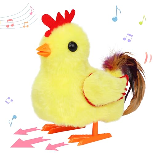 Hopearl Walking Chicken Pet Crow Chick Interactive Electronic Plush Toy Farm Animals Animated Gifts for Toddlers Birthday, Yellow, 8