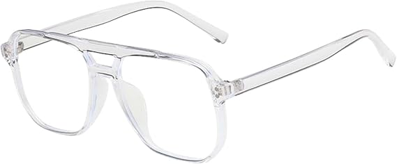 Oversized Double Bridge Glasses Frame for Women Vintage Light Frame Spectacle