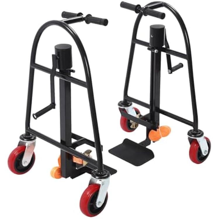 Manual Furniture and Crate Mover Set of 2, 1300 lbs Heavy Duty Moving Dolly Safe Moving Equipment Furniture Lifter Tool Multifunctional Handling Tools with 11.8 Lift Height and Straps