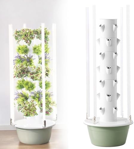 Hydroponics Growing Tower, Automated Aeroponics Indoor Tower Garden with LED Grow Lights, 5/7/9-Layer Aquaponics Herb Garden Kits