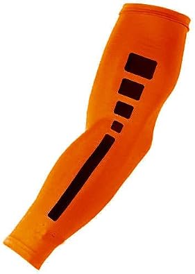 Sports Titanium Baseball Compression Arm Sleeve (Orange Elite) Large
