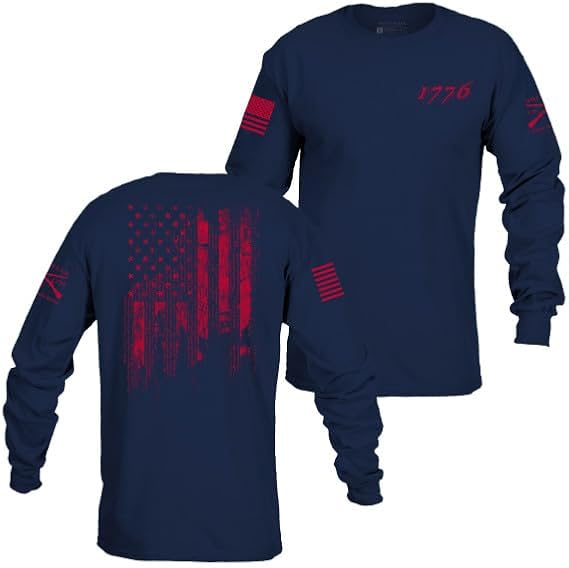 Grunt Style 1776 Flag Long Sleeve Men's Graphic Tee