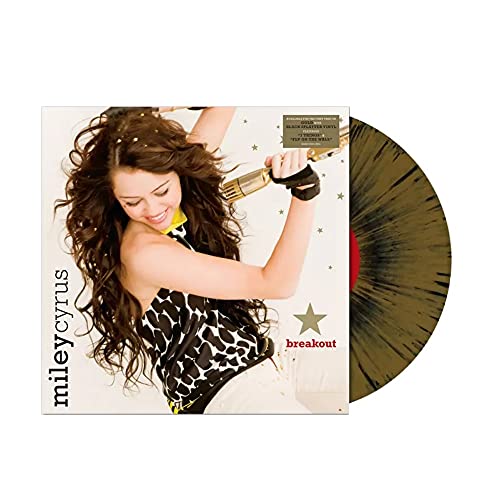 Miley Cyrus Music Breakout Album On Black Splattered Gold Record Miley Cyrus