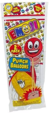JA-RU Emoji Punch Balloon-Red/Yellow (2 Count) (Pack of 2)2