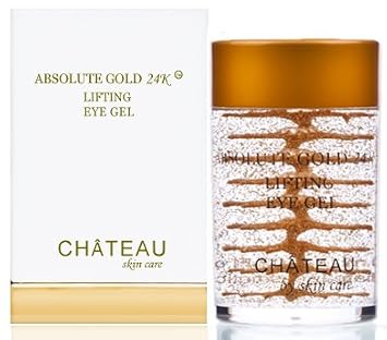 Absolute Gold 24K Lifting Eye Gel - 24 KARAT GOLD, SILK PEPTIDES and HYALURONIC ACID. 1 fl.oz-30 ml. (Fragrance Free, Cruelty Free, Paraben Free, Petroleum Free.)