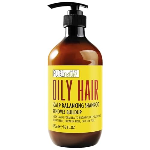 Oily Hair Shampoo - Sulfate Free Buildup Remover for Itchy Scalps - Deep Cleanse Shampoo for Dandruff and Flake Treatment for Men and Women - Paraben Free, Salon Professional Formula - 16 Fl Oz