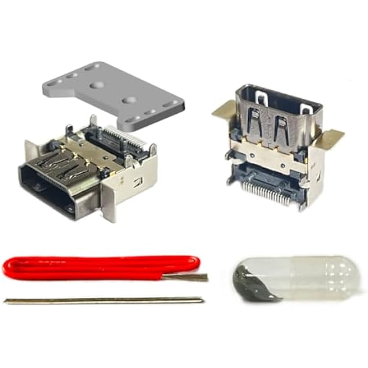 ElecGear 2x HDMI Ports  Desoldering Heating Plate Replacement for Xbox Series X HDMI Socket of XSX, Repair Part and Special Desolder Wire Soldering Tools incl.