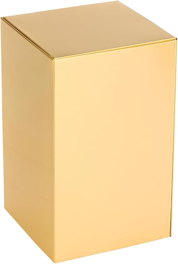 Bronze Tall Niche Cremation Urn, Gold, Solid, Adult Sized, 9 Inches High
